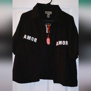 Black button up shirt